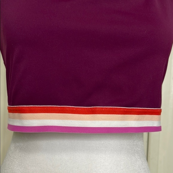Athleta Womens Contender Stripe Bra in Beach Plum Sz XL PowerLift Support - Picture 3 of 9